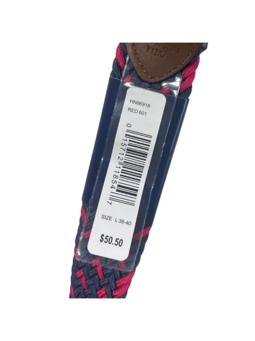 Original Penguin Stretch Belt Large 38-40 Blue Pink New Woven Elastic Golf Casua